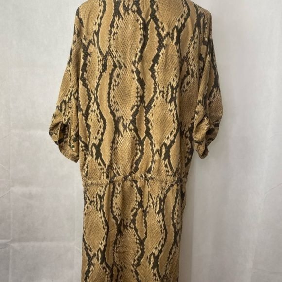 Reyna Angora tan snake print dress long sleeve size XL - Picture 3 of 11